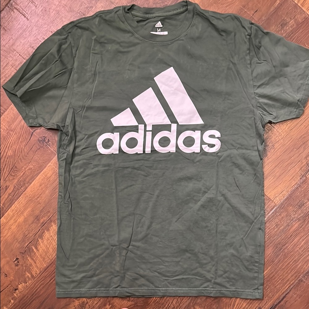 Adidas Green Short Sleeve Tee with Trefoil Logo